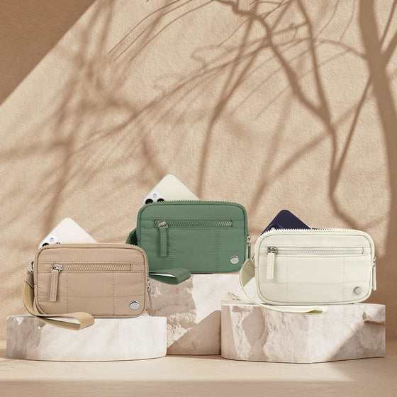 Quiltad handledsväska med armband