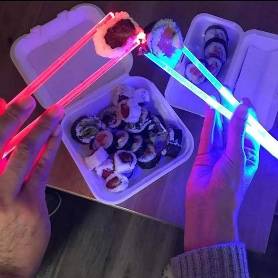 LED 9-färgers lysande ätpinnar