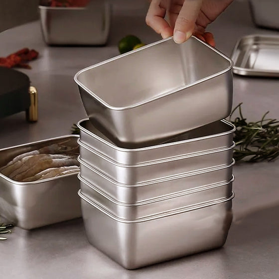 Förvaringsbehållare för livsmedel i rostfritt stål