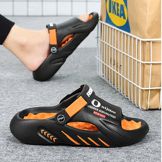 Sommarslip-on sandaler med halkskydd