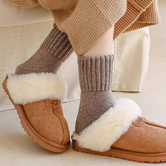 Mellanhöga ullstrumpor dam