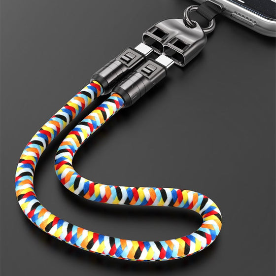 2-I-1 Snabbladdnings Datakabel & Nackrem För Telefon