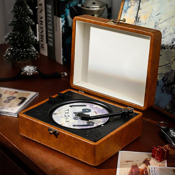 Bärbar retro CD-spelare med Bluetooth-ljud