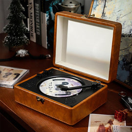 Bärbar retro CD-spelare med Bluetooth-ljud