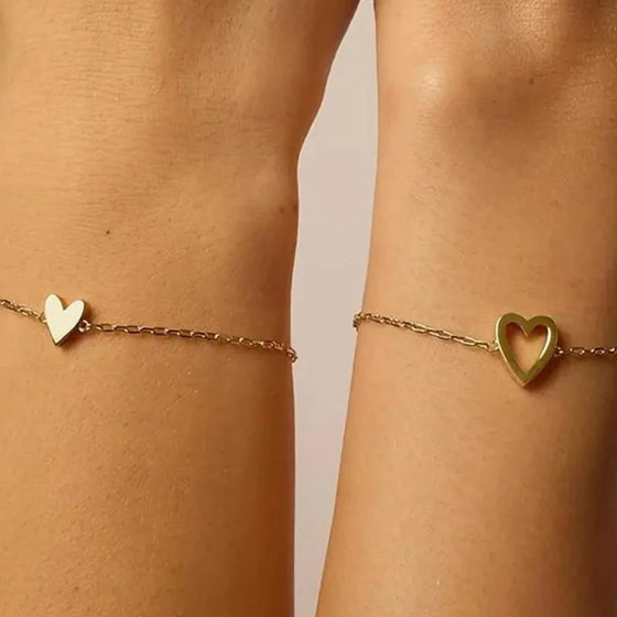 Hjärta-formad Ihålig Pendant Armbandset