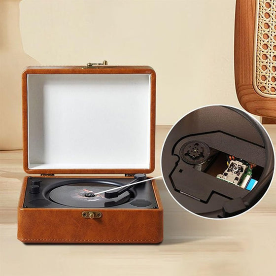 Bärbar retro CD-spelare med Bluetooth-ljud