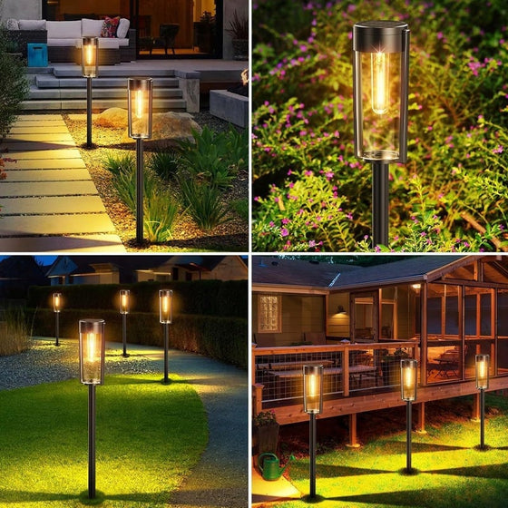 Solcellslampor för trädgården med varmt sken