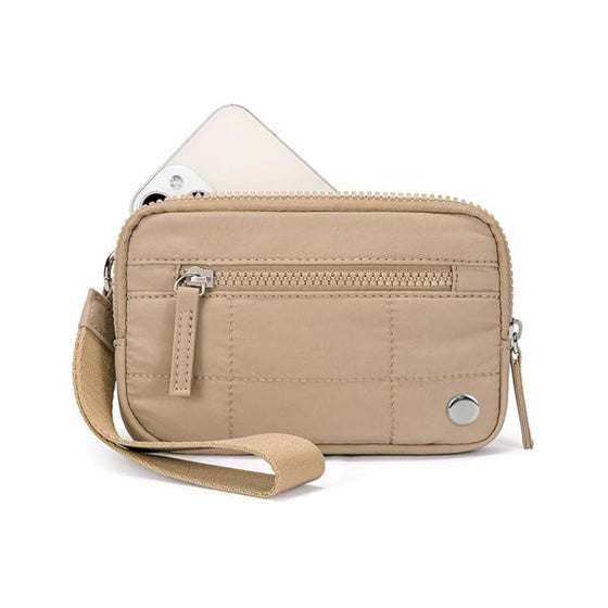 Quiltad handledsväska med armband