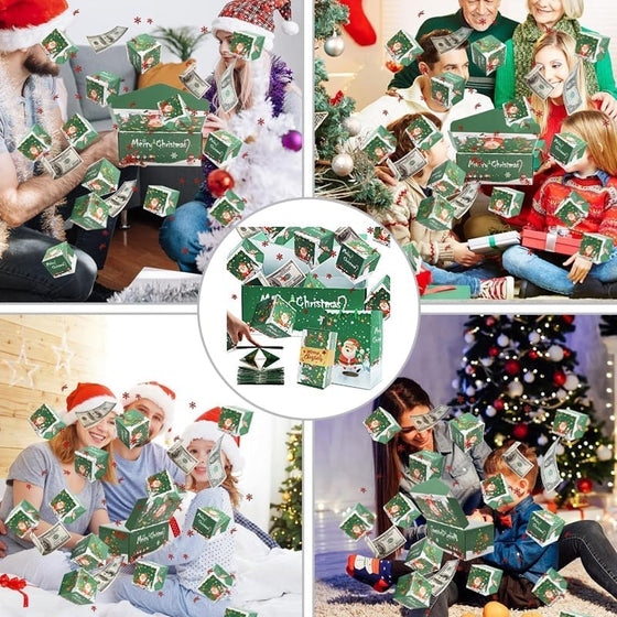 Julöverraskningsexplosion studsande presentask