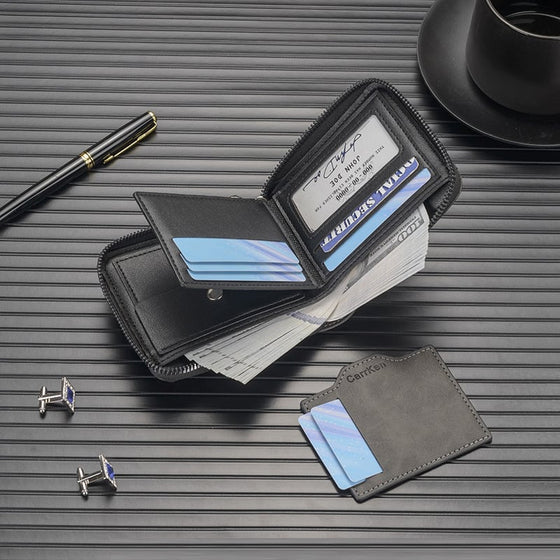 Horisontell herrplånbok i retrostil med prägling