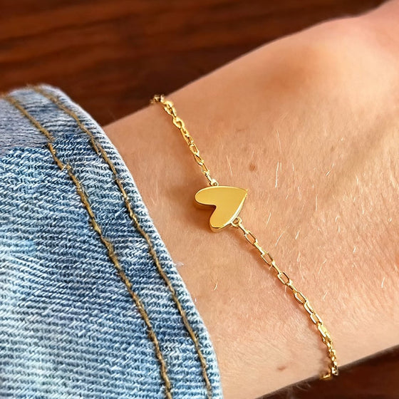 Hjärta-formad Ihålig Pendant Armbandset
