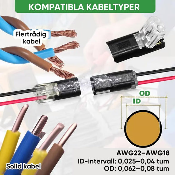LED-remsanslutningskontakt med låsspänne