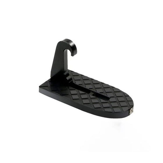 Fällbart bildörrsteg med nödhammare