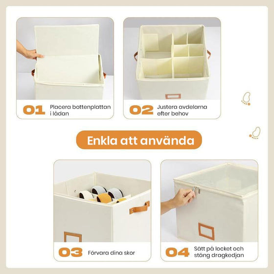 Hopfällbar Skoförvaringslåda med Transparent Lock