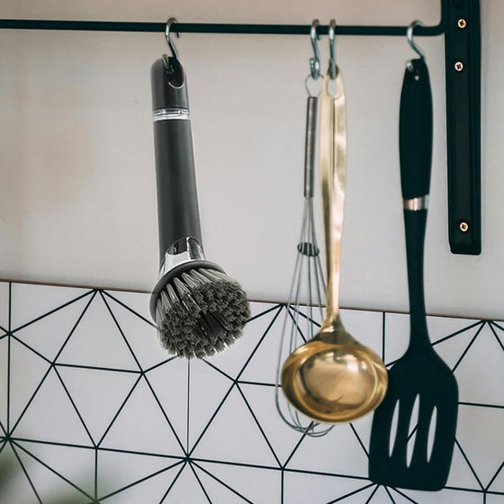 Långskaftad grytdiskborste med vätskepåfyllning