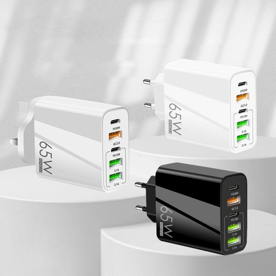 Multiportadapter 65W snabbladdare 