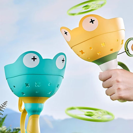 Utomhuskatapult handhållen flygande tefat med dragsnöre