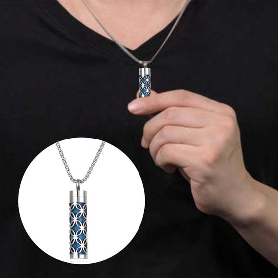 Halsband med aromaterapihänge i rostfritt stål