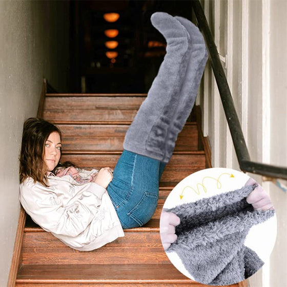 Justerbara elastiska höga strumpor bomullsfleece varma höga strumpor