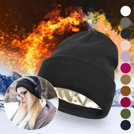 Varm stickad mössa i ull