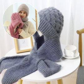 🎄Vinter mångsidig stickad huvsjal för kvinnor