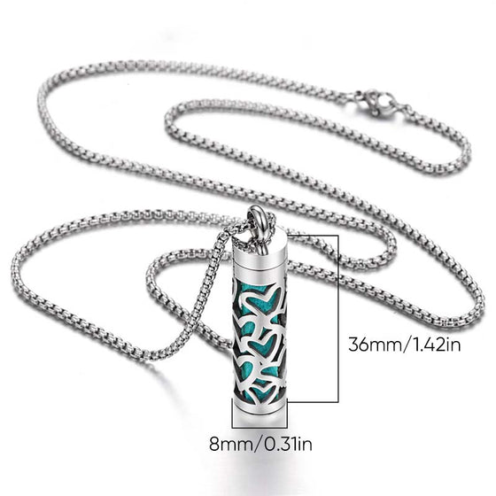 Halsband med aromaterapihänge i rostfritt stål