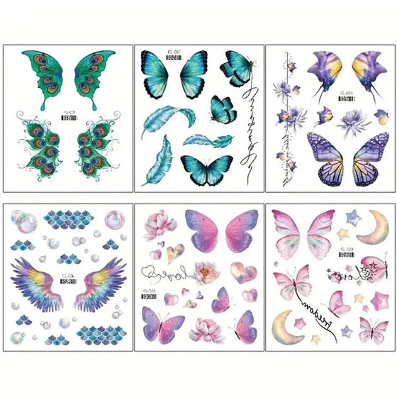 Glittrande Fe-fjärilsvingar