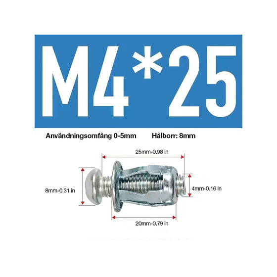 Expansionsmutter skruv med petal-form (50 st)
