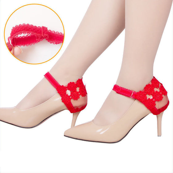 Högklackade skoband med spets