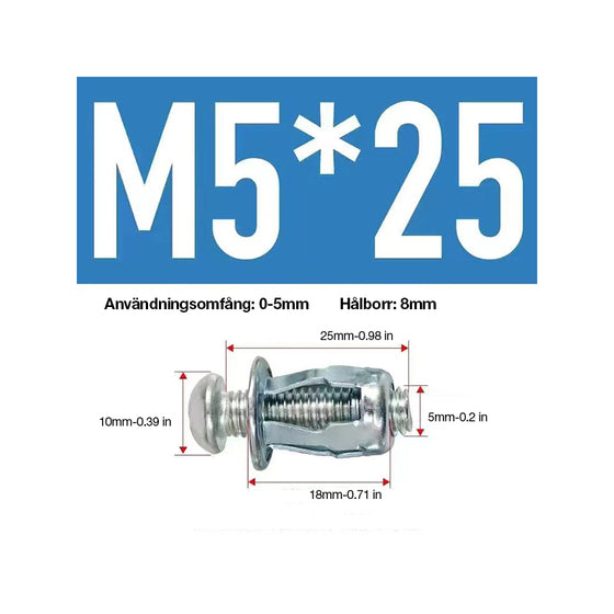 Expansionsmutter skruv med petal-form (50 st)