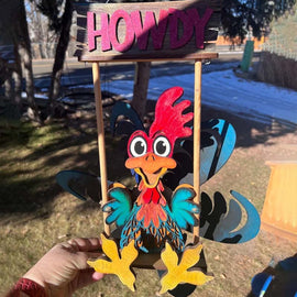 Trädgårdsdekoration med vindpinnar med djur