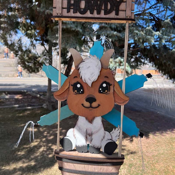 Trädgårdsdekoration med vindpinnar med djur