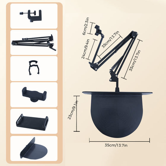 Infällbar och dold hållare för mobil och surfplatta vid sängkanten