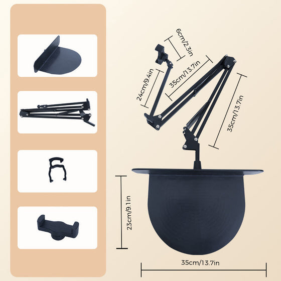 Infällbar och dold hållare för mobil och surfplatta vid sängkanten