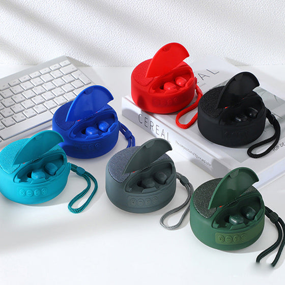 2 i 1 portabelt miniljud utomhus med bluetooth-hörlurar