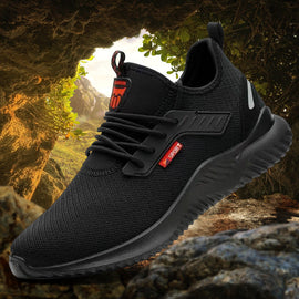 Svarta arbetsskor, anti-krossande skyddsskor