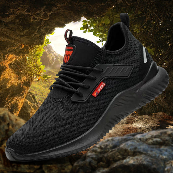 Svarta arbetsskor, anti-krossande skyddsskor