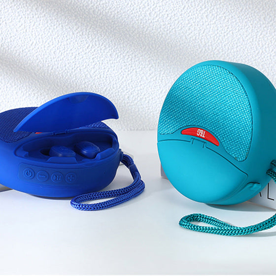 2 i 1 portabelt miniljud utomhus med bluetooth-hörlurar