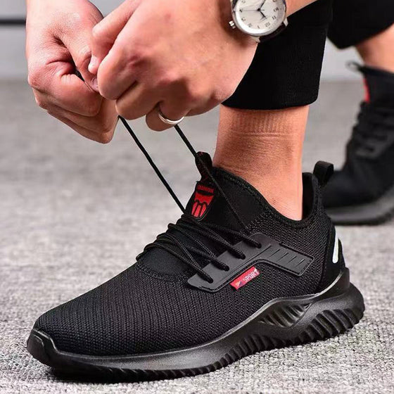 Svarta arbetsskor, anti-krossande skyddsskor