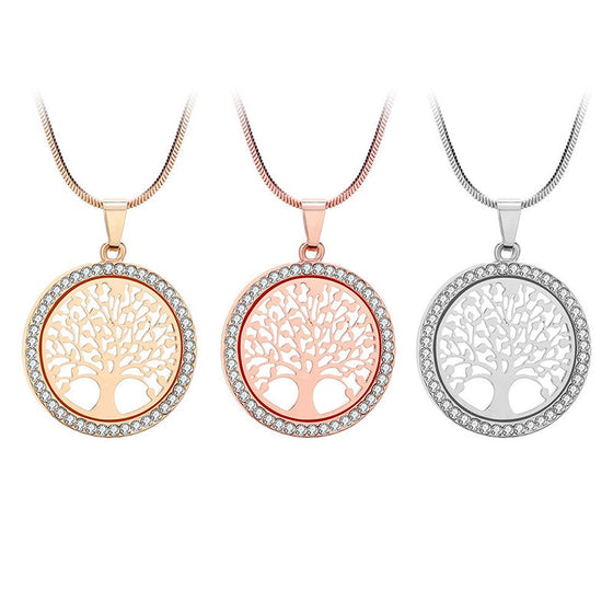 Ihåligt halsband med dubbar i livets träd