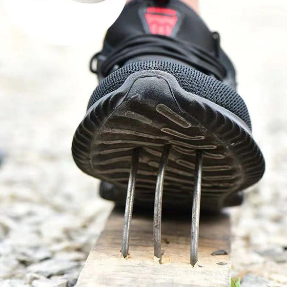 Svarta arbetsskor, anti-krossande skyddsskor