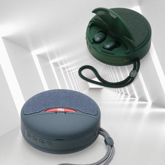 2 i 1 portabelt miniljud utomhus med bluetooth-hörlurar