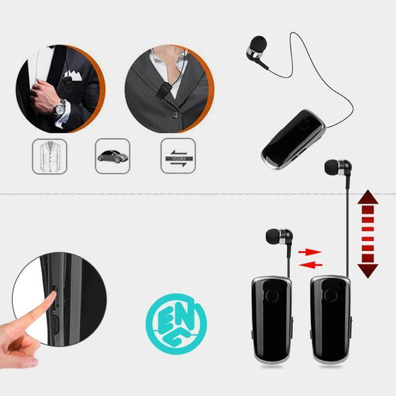 Bluetooth-headset med krag-clip
