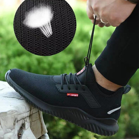 Svarta arbetsskor, anti-krossande skyddsskor