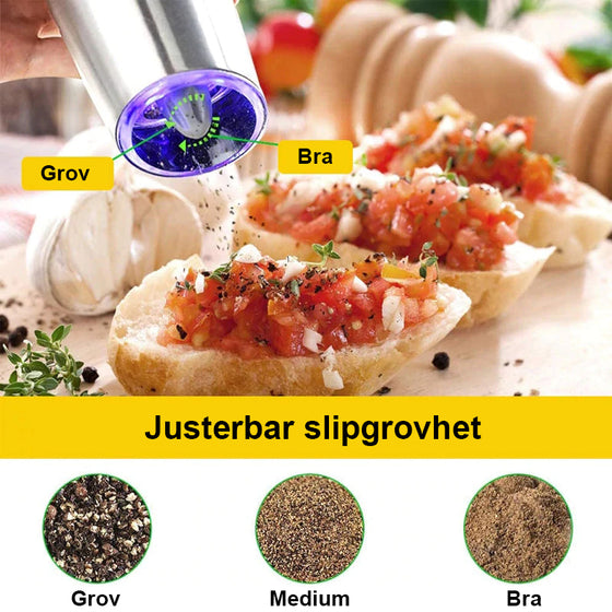 Automatisk elektrisk gravitationsinduktion salt- och pepparkvarn