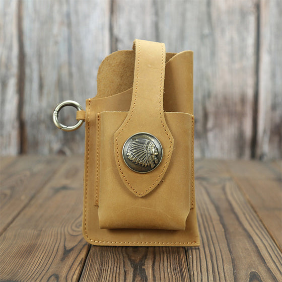 Multifunktionellt telefonfodral i läder