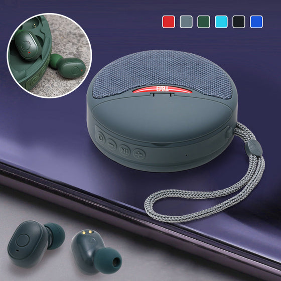 2 i 1 portabelt miniljud utomhus med bluetooth-hörlurar