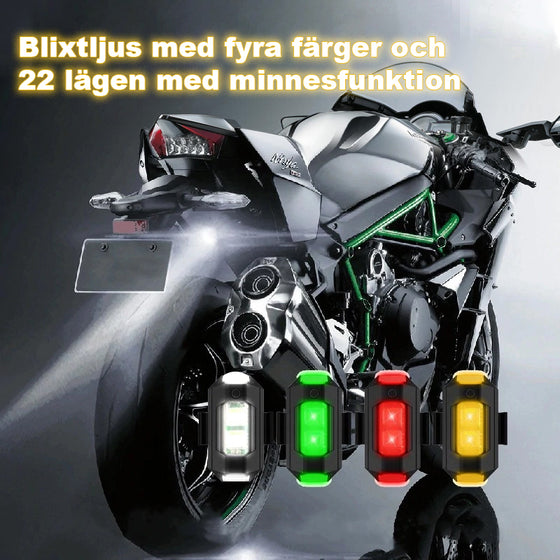 4 färger LED flygplansstroboskopljus & USB-laddning