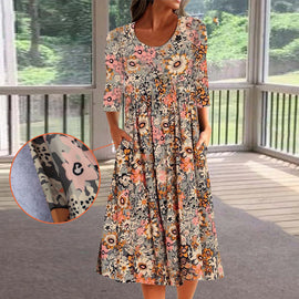 Midikjol med lös ficka