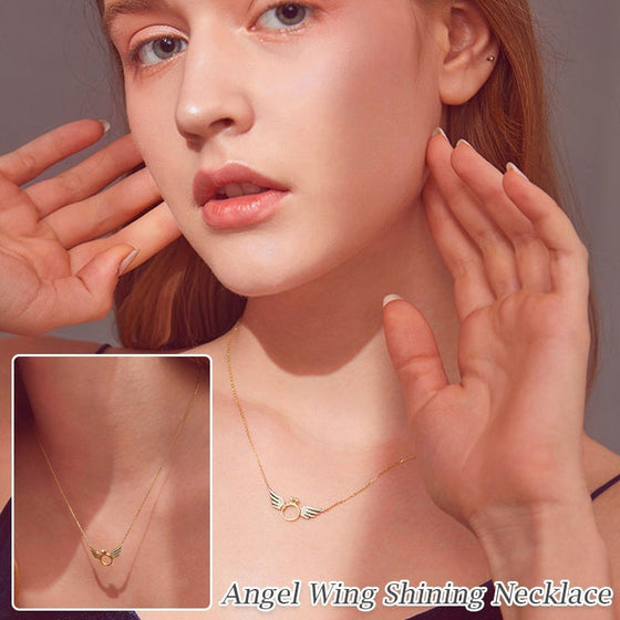 Glänsande halsband med änglavingar